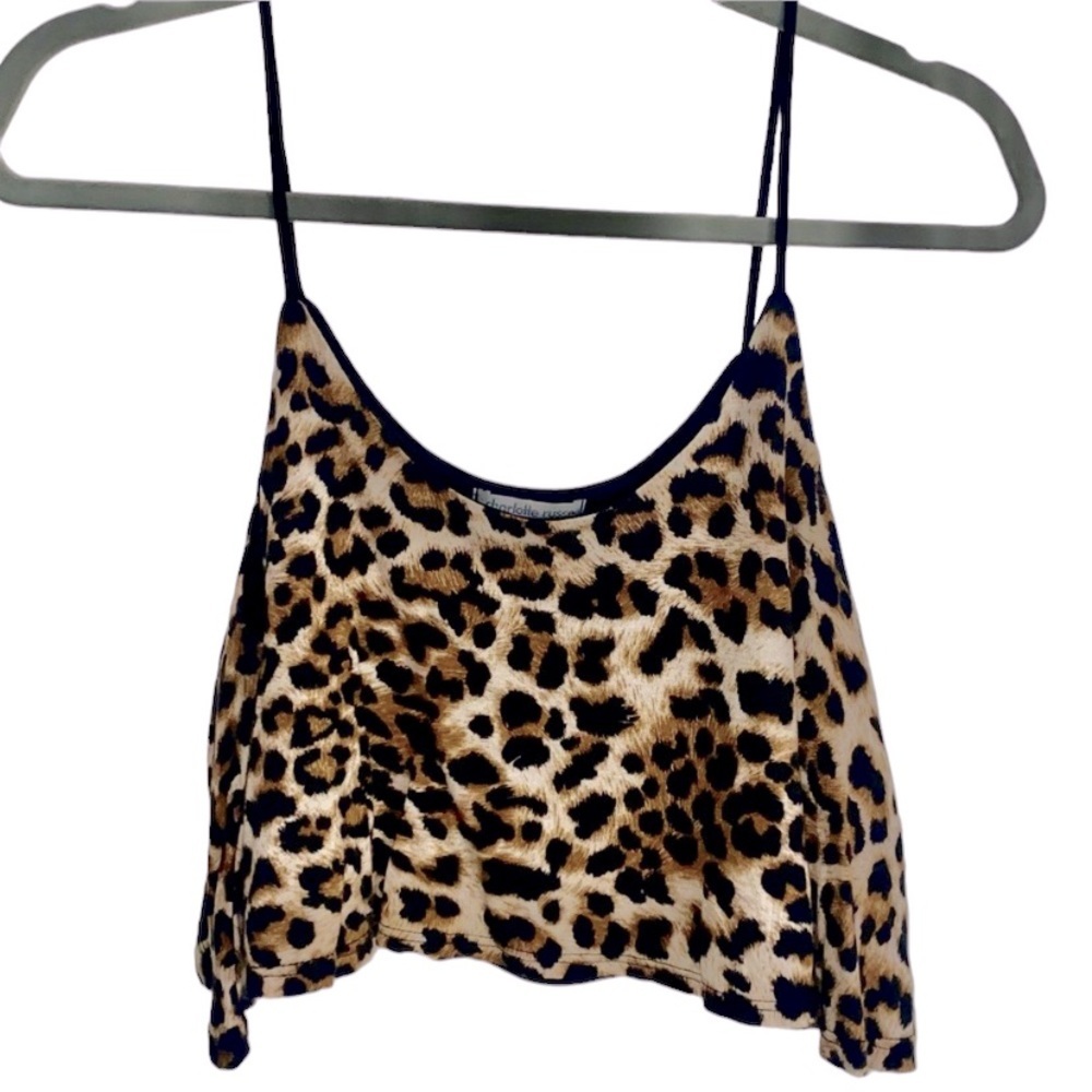Leopard Print Flowy Crop Top Size Medium